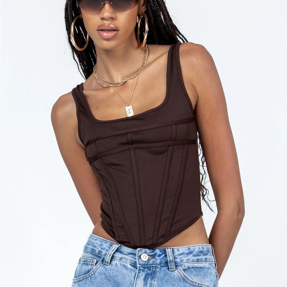 Normani Brown Corset Top